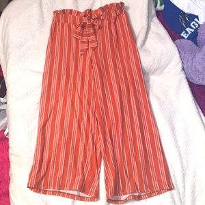 Orange and white striped soft beach pants!